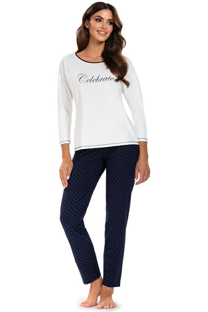 Vivisence 2029 Nocna piżama, ecru/granat