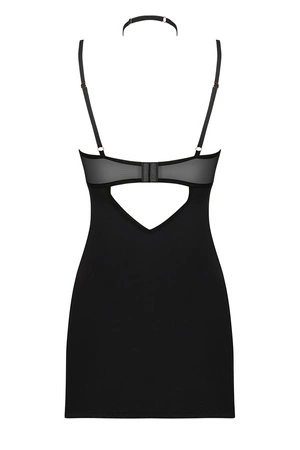 Obsessive Selinne chemise Nocna komplet koszulka + stringi, czarny