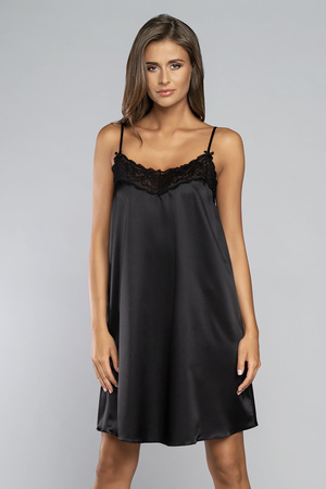 Italian Fashion Dotyk ws.r. kr�tka Nocna koszula, czarny