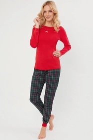 Italian Fashion Foggia dł.r. dł.sp. Nocna piżama, czerwony/druk