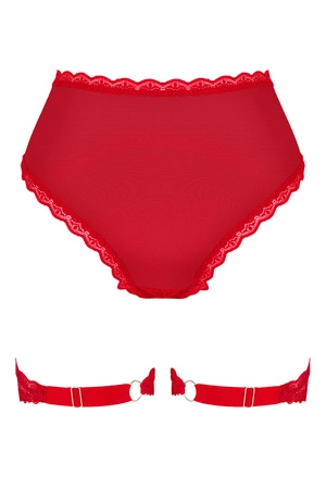 Obsessive Belovya garter panties Majtki figi z pasem, czerwony