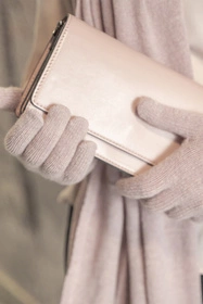 Vivisence 7201 Rękawiczki dzianinowe, pudrowy róż