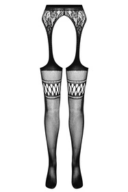 Passion S026  Wyrób pończoszniczy pończochy z pasem, black