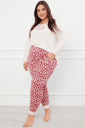 Italian Fashion Evora dł.r. dł.sp. Nocna piżama, ecru/druk