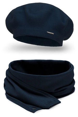 Vivisence 7005Kmpl Komplet beret+szalik, granatowy