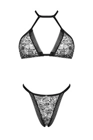 Obsessive Xenita set Nocna komplet biustonosz + stringi, czarny