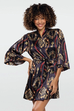 Dkaren DK-P-014 Nocna peniuar, granat-wzór