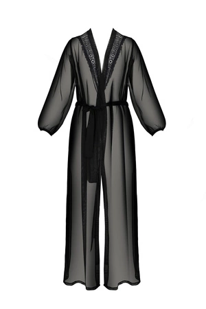 Passion Zinnia peignoir Nocna peniuar, black