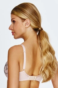 Lupo 2551 Biustonosz miękki, pudrowy róż-turkus