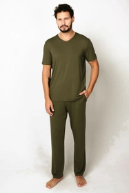 Italian Fashion Dallas kr.r. dł.sp. Nocna piżama, khaki