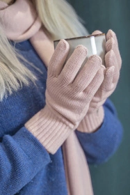 Vivisence 7204 Rękawiczki dzianinowe, różowy