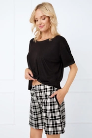 Italian Fashion Klara kr.r. kr.sp. Nocna piżama, czarny/druk