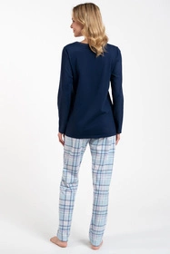 Italian Fashion Glamour dł.r. dł.sp. Nocna piżama, granat/druk