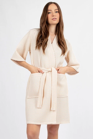 Dkaren DK-W-01 Nocna szlafrok, ecru