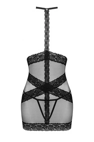 Obsessive Lacrisia chemise Nocna komplet koszulka + stringi, black