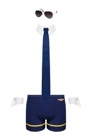 Obsessive Pilotman set Nocna sexy kostium, granatowy