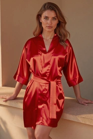 Vivisence 5033 Nocna szlafrok, czerwony