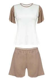 Dkaren Alana Nocna komplet koszulka + szorty, cappuccino