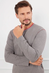 Italian Fashion Ludwik dł.r. dł.sp. Nocna piżama, śr.melanż