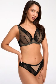 Bella Misteria 51-109 Czarny Łabędź Majtki brazyliany, czarno-beżowy