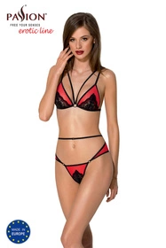 Passion Peonia set Nocna komplet biustonosz + figi, red