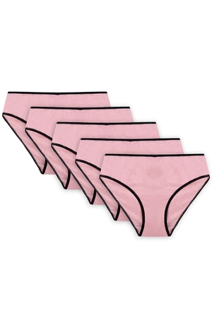 Vivisence 4016 5-pack Majtki figi, gumka czarna: róż