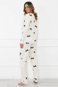 Italian Fashion Figaro dł.r. dł.sp. Nocna piżama, druk/biały