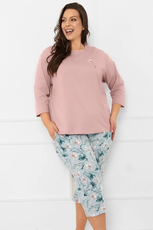 Italian Fashion Perlis r.3/4 sp.3/4 Nocna piżama, róż pudrowy/druk