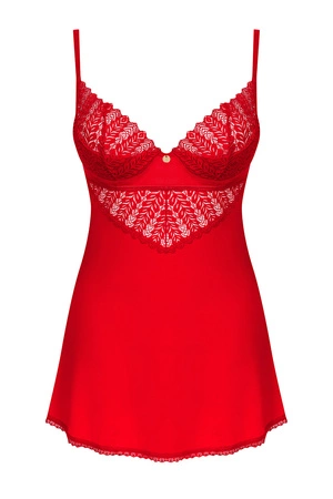 Obsessive Ingridia chemise Nocna komplet koszulka + stringi, czerwony