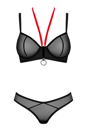 Obsessive Glandez 2-pcs set Nocna komplet biustonosz + stringi, czarny