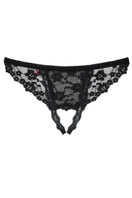 Obsessive Letica Crotchless Thong Majtki stringi, czarny