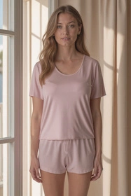 Vivisence 2042 Nocna komplet koszulka + szorty, różowy