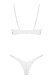 Obsessive Alissium 2-pcs set Nocna komplet biustonosz + stringi, white