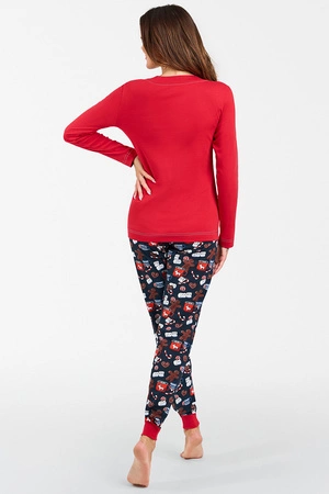 Italian Fashion Makala dł.r. dł.sp. Nocna piżama, czerwony/druk