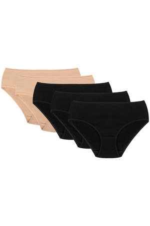 Vivisence 4002 5-pack Majtki figi, be�owy/be�owy/czarny/czarny/czarny