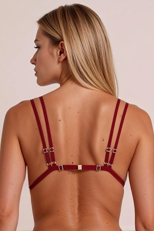 Passion Belissana set Nocna komplet biustonosz + stringi, burgundy