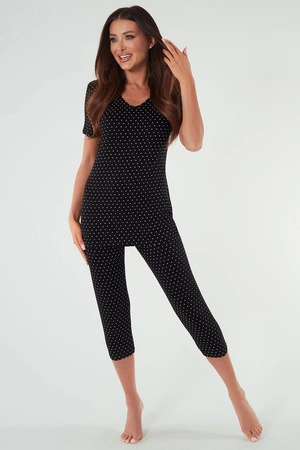 Italian Fashion Puntini kr.r. sp.3/4 Nocna piżama, druk/czarny