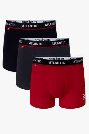 Atlantic 3MH-042 Majtki bokserki, czarny/grafit/czerwony