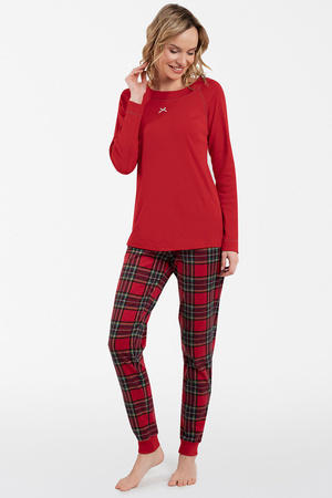 Italian Fashion Tess dł.r. dł.sp. Nocna piżama, czerwony/druk